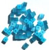 40 4mm Aqua Fiber Optic Cats Eye Cube Beads